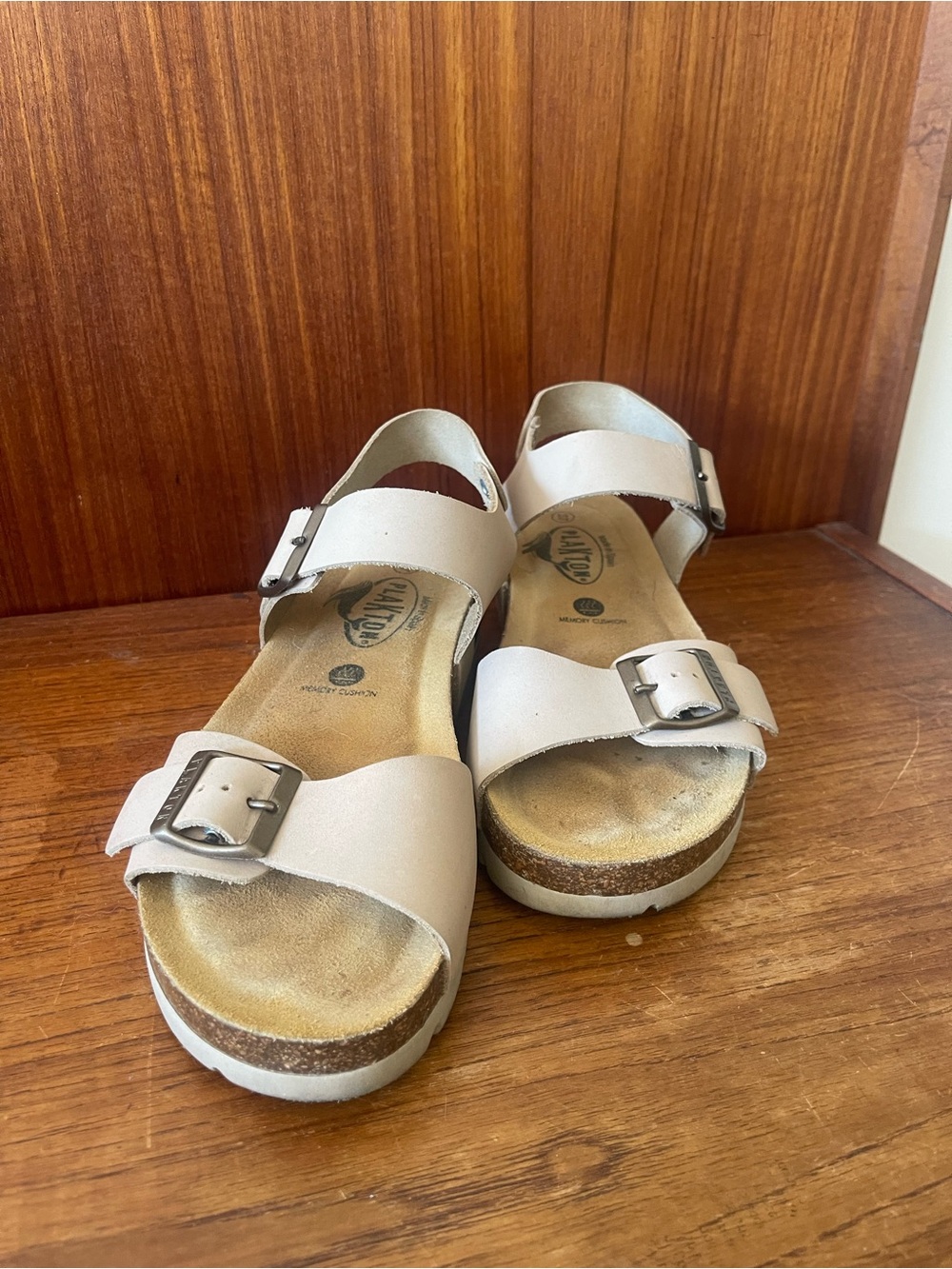 Plakton Women's Neutral Beige Buckle Cork-Style Sandals - Picture 7 of 11